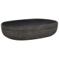 Lavabo da Appoggio Grigio e Nero Ovale 59x40x14 cm Ceramica Lavabo da Appoggio Grigio e Nero Ovale 59x40x14 cm Ceramica