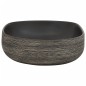 Lavabo da Appoggio Grigio e Nero Ovale 59x40x14 cm Ceramica Lavabo da Appoggio Grigio e Nero Ovale 59x40x14 cm Ceramica