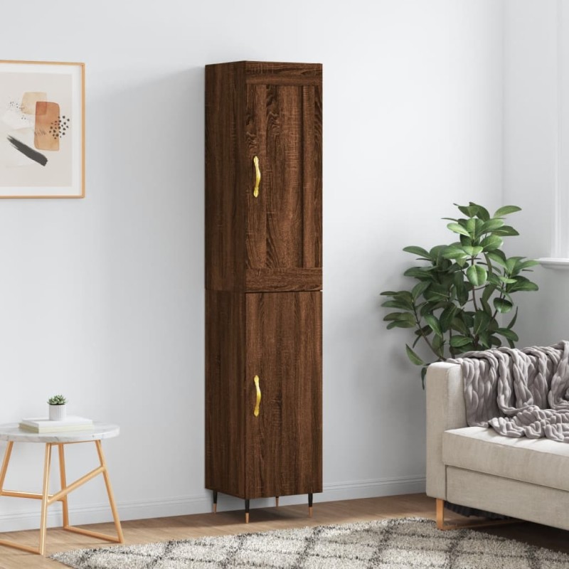 Credenza Rovere Marrone 34,5x34x180 cm in Legno Multistrato Credenza Rovere Marrone 34,5x34x180 cm in Legno Multistrato
