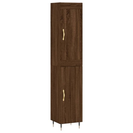 Credenza Rovere Marrone 34,5x34x180 cm in Legno Multistrato