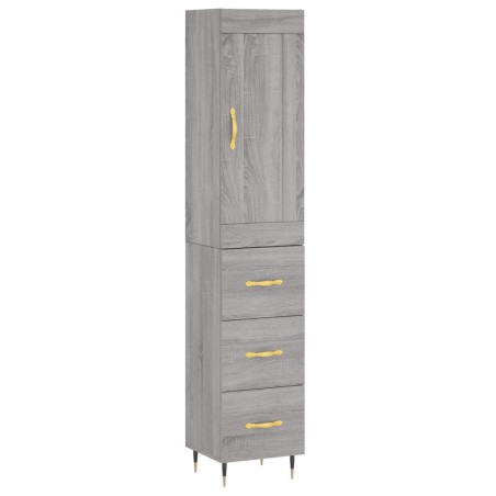 Credenza Grigio Sonoma 34,5x34x180 cm in Legno Multistrato