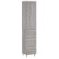 Credenza Grigio Sonoma 34,5x34x180 cm in Legno Multistrato Credenza Grigio Sonoma 34,5x34x180 cm in Legno Multistrato