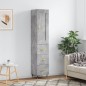 Credenza Grigio Cemento 34,5x34x180 cm in Legno Multistrato Credenza Grigio Cemento 34,5x34x180 cm in Legno Multistrato
