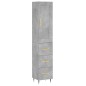 Credenza Grigio Cemento 34,5x34x180 cm in Legno Multistrato Credenza Grigio Cemento 34,5x34x180 cm in Legno Multistrato
