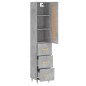 Credenza Grigio Cemento 34,5x34x180 cm in Legno Multistrato Credenza Grigio Cemento 34,5x34x180 cm in Legno Multistrato