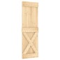Porta Scorrevole con Set Hardware 80x210 cm Legno Massello Pino