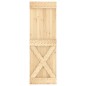 Porta Scorrevole con Set Hardware 80x210 cm Legno Massello Pino