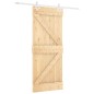 Porta Scorrevole con Set Hardware 80x210 cm Legno Massello Pino Porta Scorrevole con Set Hardware 80x210 cm Legno Massello Pino
