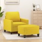 Poltrona con Poggiapiedi Giallo Chiaro 60 cm in Tessuto Poltrona con Poggiapiedi Giallo Chiaro 60 cm in Tessuto