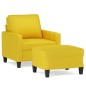 Poltrona con Poggiapiedi Giallo Chiaro 60 cm in Tessuto Poltrona con Poggiapiedi Giallo Chiaro 60 cm in Tessuto