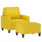 Poltrona con Poggiapiedi Giallo Chiaro 60 cm in Tessuto Poltrona con Poggiapiedi Giallo Chiaro 60 cm in Tessuto