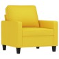 Poltrona con Poggiapiedi Giallo Chiaro 60 cm in Tessuto Poltrona con Poggiapiedi Giallo Chiaro 60 cm in Tessuto