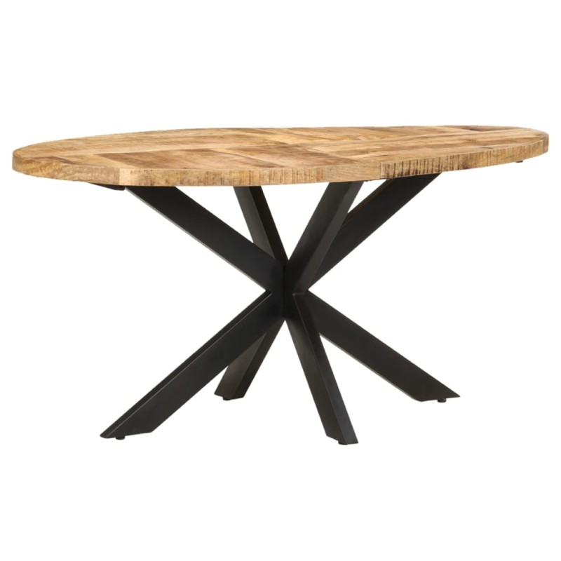 Tavolo da Pranzo 160x90x75cm in Legno Massello di Mango Grezzo Tavolo da Pranzo 160x90x75cm in Legno Massello di Mango Grezzo