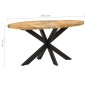 Tavolo da Pranzo 160x90x75cm in Legno Massello di Mango Grezzo Tavolo da Pranzo 160x90x75cm in Legno Massello di Mango Grezzo