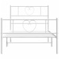 Giroletto con Testiera e Pediera Metallo Bianco 100x200 cm Giroletto con Testiera e Pediera Metallo Bianco 100x200 cm