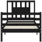Giroletto con Testiera Nero Single in Legno Massello