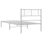 Giroletto con Testiera Metallo Bianco 80x200 cm