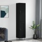 Credenza Nera 34,5x34x180 cm in Legno Multistrato Credenza Nera 34,5x34x180 cm in Legno Multistrato
