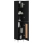 Credenza Nera 34,5x34x180 cm in Legno Multistrato Credenza Nera 34,5x34x180 cm in Legno Multistrato