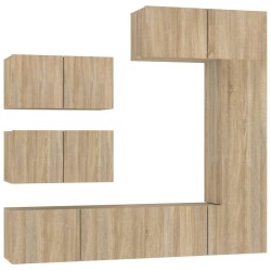 Set di Mobili Porta TV 6 pz Rovere Sonoma in Legno Multistrato