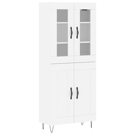 Credenza Bianca 69,5x34x180 cm in Legno Multistrato