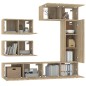 Set di Mobili Porta TV 6 pz Rovere Sonoma in Legno Multistrato Set di Mobili Porta TV 6 pz Rovere Sonoma in Legno Multistrato