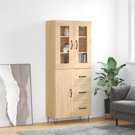 Credenza Rovere Sonoma 69,5x34x180 cm in Legno Multistrato