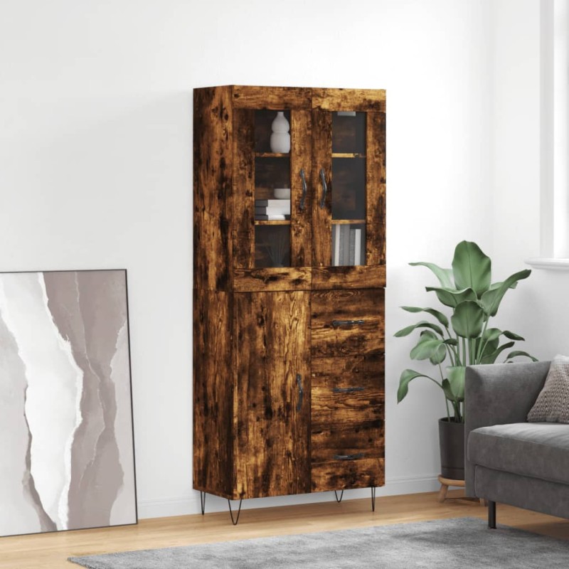 Credenza Rovere Fumo 69,5x34x180 cm in Legno Multistrato Credenza Rovere Fumo 69,5x34x180 cm in Legno Multistrato