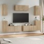 Set di Mobili Porta TV 7 pz Rovere Sonoma in Legno Multistrato Set di Mobili Porta TV 7 pz Rovere Sonoma in Legno Multistrato