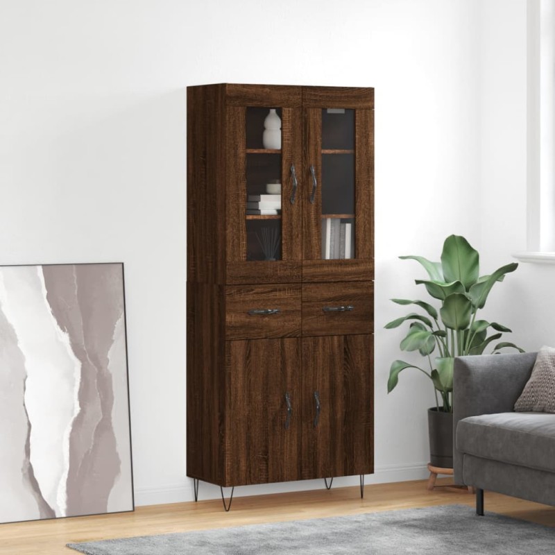 Credenza Rovere Marrone 69,5x34x180 cm in Legno Multistrato Credenza Rovere Marrone 69,5x34x180 cm in Legno Multistrato