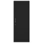 Credenza Nera 34,5x34x180 cm in Legno Multistrato Credenza Nera 34,5x34x180 cm in Legno Multistrato