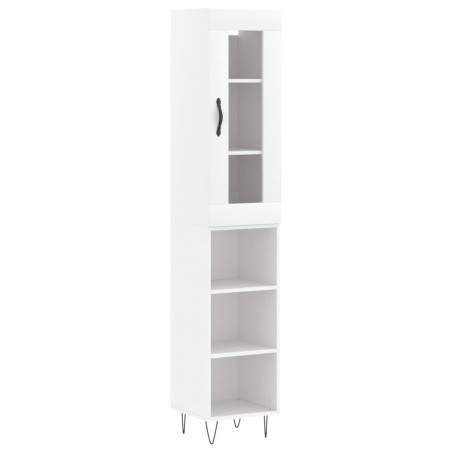 Credenza Bianca 34,5x34x180 cm in Legno Multistrato