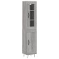 Credenza Grigio Sonoma 34,5x34x180 cm in Legno Multistrato Credenza Grigio Sonoma 34,5x34x180 cm in Legno Multistrato