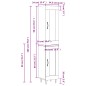 Credenza Grigio Cemento 34,5x34x180 cm in Legno Multistrato Credenza Grigio Cemento 34,5x34x180 cm in Legno Multistrato