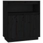 Credenza Nera 70x34x80 cm in Legno Massello di Pino Credenza Nera 70x34x80 cm in Legno Massello di Pino