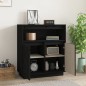 Credenza Nera 70x34x80 cm in Legno Massello di Pino Credenza Nera 70x34x80 cm in Legno Massello di Pino