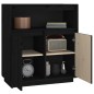 Credenza Nera 70x34x80 cm in Legno Massello di Pino Credenza Nera 70x34x80 cm in Legno Massello di Pino