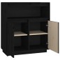 Credenza Nera 70x34x80 cm in Legno Massello di Pino Credenza Nera 70x34x80 cm in Legno Massello di Pino