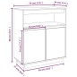 Credenza Nera 70x34x80 cm in Legno Massello di Pino Credenza Nera 70x34x80 cm in Legno Massello di Pino