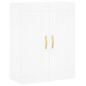 Credenza Bianca 69,5x34x180 cm in Legno Multistrato