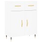 Credenza Bianca 69,5x34x180 cm in Legno Multistrato