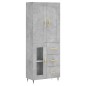 Credenza Grigio Cemento 69,5x34x180 cm in Legno Multistrato Credenza Grigio Cemento 69,5x34x180 cm in Legno Multistrato