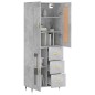 Credenza Grigio Cemento 69,5x34x180 cm in Legno Multistrato Credenza Grigio Cemento 69,5x34x180 cm in Legno Multistrato