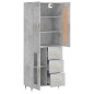 Credenza Grigio Cemento 69,5x34x180 cm in Legno Multistrato Credenza Grigio Cemento 69,5x34x180 cm in Legno Multistrato