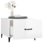 Tavolino Salotto con Gambe in Metallo Bianco Lucido 50x50x40cm