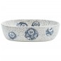 Lavabo da Appoggio Grigio e Blu Ovale 47x33x13 cm Ceramica Lavabo da Appoggio Grigio e Blu Ovale 47x33x13 cm Ceramica