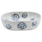 Lavabo da Appoggio Grigio e Blu Ovale 47x33x13 cm Ceramica Lavabo da Appoggio Grigio e Blu Ovale 47x33x13 cm Ceramica