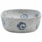 Lavabo da Appoggio Grigio e Blu Ovale 47x33x13 cm Ceramica Lavabo da Appoggio Grigio e Blu Ovale 47x33x13 cm Ceramica