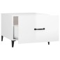 Tavolino Salotto con Gambe in Metallo Bianco Lucido 50x50x40cm