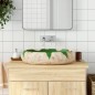 Lavabo da Appoggio Verde e Marrone Ovale 59x40x15 cm Ceramica Lavabo da Appoggio Verde e Marrone Ovale 59x40x15 cm Ceramica
